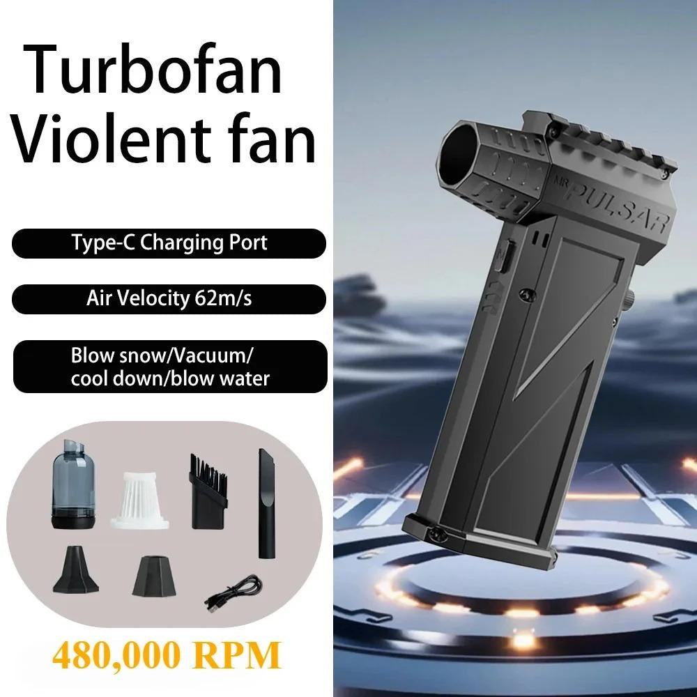 Powerful Air Blower 480000 RPM 62m/s Brushless Motor Turbo Fan 10000mAh Handheld Paint Sprayer Drill Brush Hyper Foaming Car Wash Soap