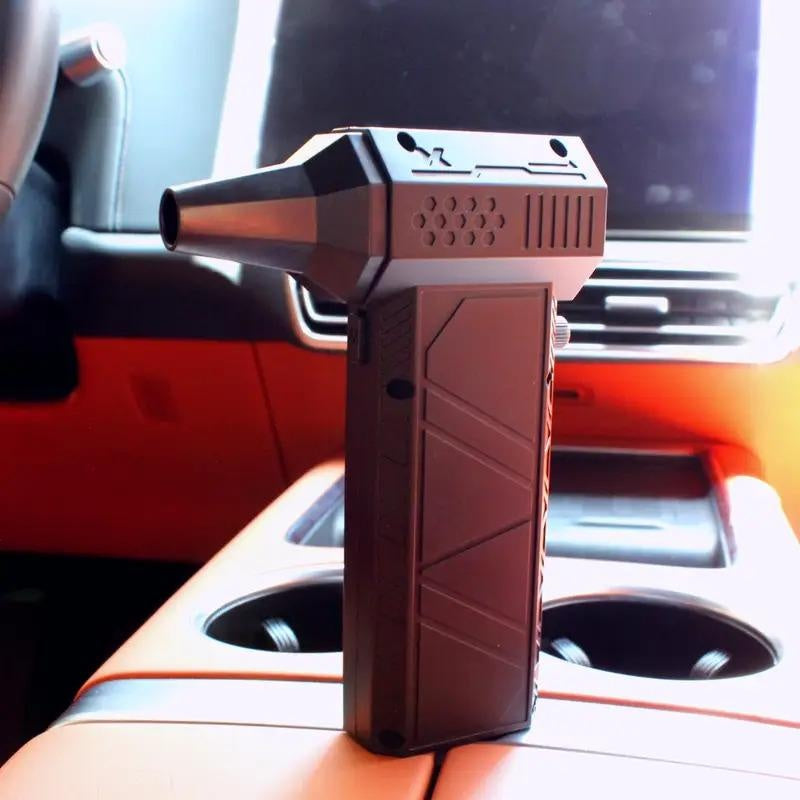 480000 RPM Powerful Air Vacuum Dust Cleaner Type-C Charging 62m/s Strong Winds Brushless Turbo Jet Blower with Hard Water Stain Remover Function Nozzle Portable Radiator Cleaning Wand Electric Spin Scrubber for Surface Work