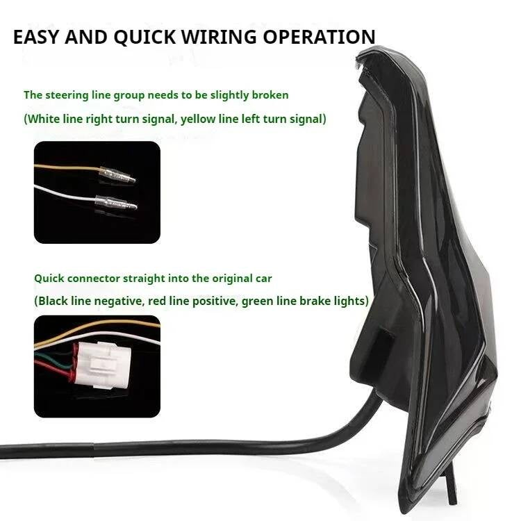 For Kawasaki ninja400 ZX4R/4RR ZX6R new improved short-tail Bluetooth LEDtaillight flow turn signal seven-color adjustable light