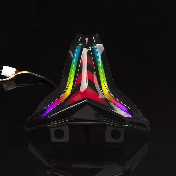 For Kawasaki ninja400 ZX4R/4RR ZX6R new improved short-tail Bluetooth LEDtaillight flow turn signal seven-color adjustable light