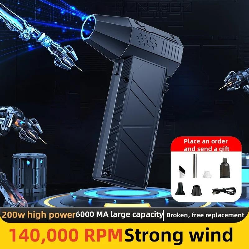 Mini Turbo Violent Jet Power Blower Speed Pipe Fan 200000 RPM Performance Brushless Motor electric spin scrubber function nozzle hard water stain remover car home wheel brush wash sprayer nano coating agent high pressure interior leather seat set