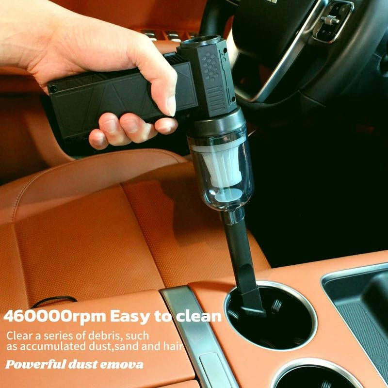 480000 RPM Powerful Air Vacuum Dust Cleaner Type-C Charging 62m/s Strong Winds Brushless Turbo Jet Blower with Hard Water Stain Remover Function Nozzle Portable Radiator Cleaning Wand Electric Spin Scrubber for Surface Work