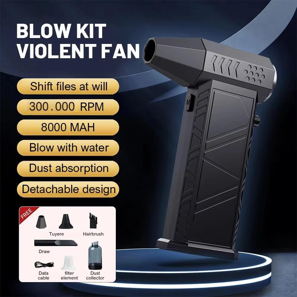 X9 Turbo Fan 300000 RPM Supercharging Air Blower with 8000mAh Battery Dust Removal Vacuuming Portable Tool for PC Keyboard & Interior stuff handheld paint sprayer car wash set kit multipurpose foam cleaner brush cleaning versatile gutter soap