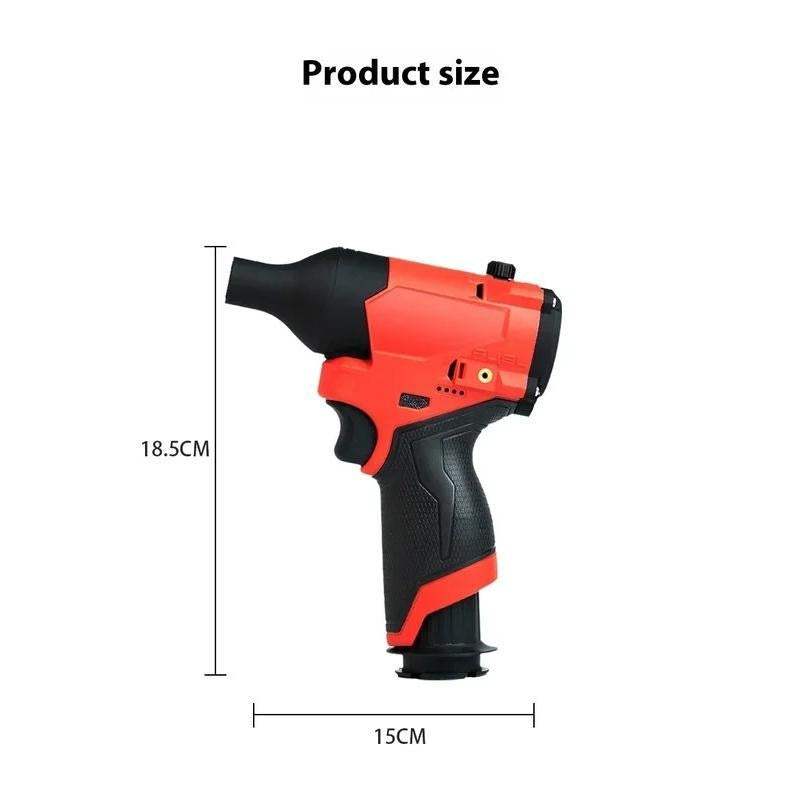 Brushless Jet Blower 160000 RPM with Control 12V Battery Electric Air Duster Hard Water Stain Removal Atomization Nozzle Tip Ultra Blaster Tire Foam Spin Scrubber Function Rim Finish Nano Coating Agent High Pressure Ideal for Cleaning