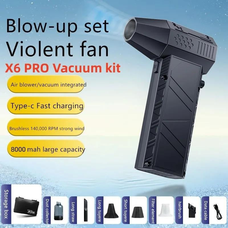 Mini Turbo Violent Jet Power Blower Speed Pipe Fan 200000 RPM Performance Brushless Motor electric spin scrubber function nozzle hard water stain remover car home wheel brush wash sprayer nano coating agent high pressure interior leather seat set