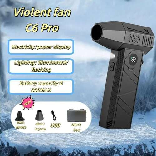 650000 RPM High Speed Turbo Air Blower 65M/S Handheld Vacuum Cleaner for Car Dust Blowing Portable Radiator Wand Multifunctional Cleaning Tool