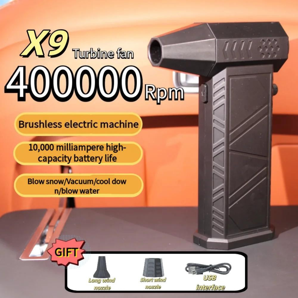 Violent Fan 420000 RPM Powerful Air Vacuum Dust Cleaner Charging Strong Winds 62m/s Brushless Turbo Jet Blower Dry hard water stain remover function nozzle ultra blaster tire foam electric spin scrubber interior refresh detail spray color restorer