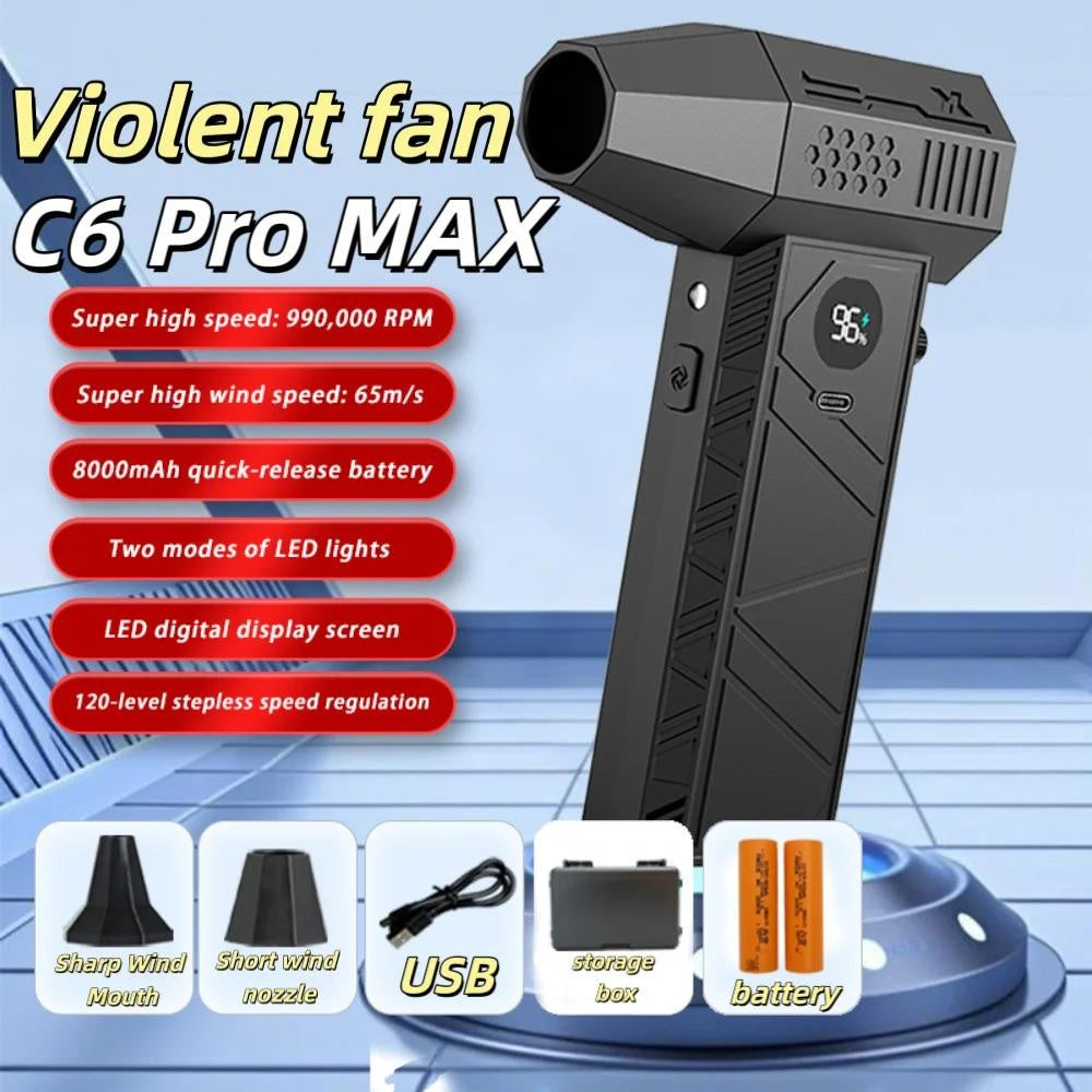 Air Blower 990000 RPM 65m/s 10000mAh Brushless Motor Turbo Fan for Car Wash Gutter Cleaning Interior Refresh Home Windshield Repair
