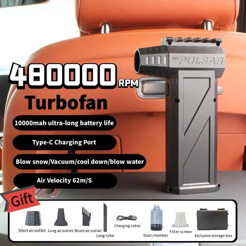 Powerful Air Blower 480000 RPM 62m/s Brushless Motor Turbo Fan 10000mAh Handheld Paint Sprayer Drill Brush Hyper Foaming Car Wash Soap