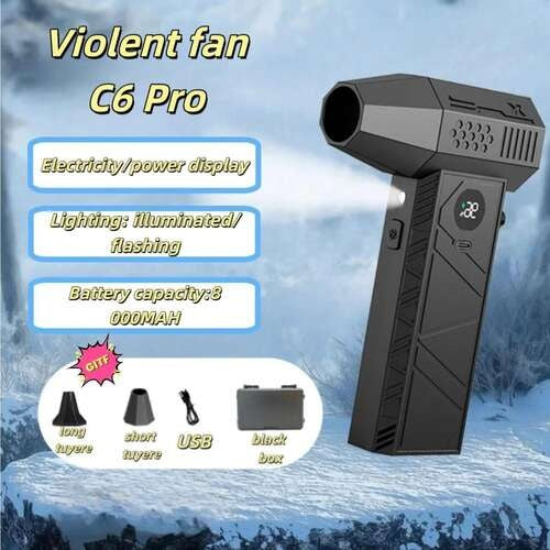650000 RPM High Speed Turbo Air Blower 65M/S Handheld Vacuum Cleaner for Car Dust Blowing Portable Radiator Wand Multifunctional Cleaning Tool