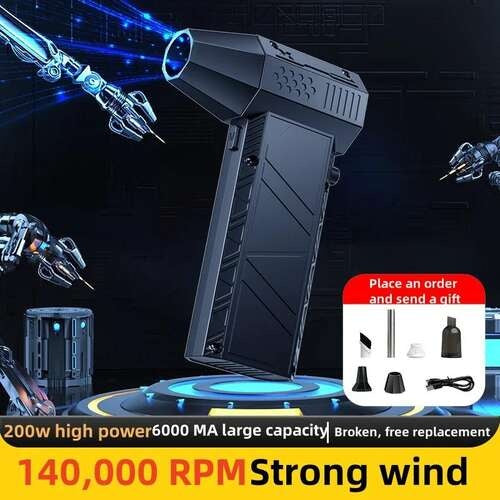 Mini Turbo Violent Jet Power Blower Speed Pipe Fan 200000 RPM Performance Brushless Motor electric spin scrubber function nozzle hard water stain remover car home wheel brush wash sprayer nano coating agent high pressure interior leather seat set