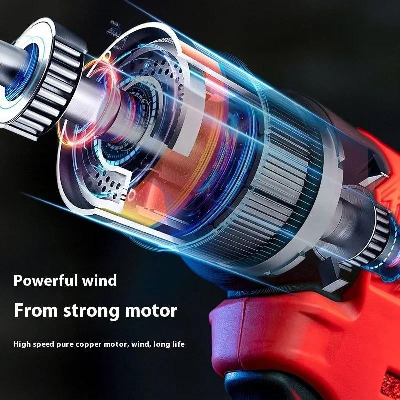 Brushless Jet Blower 160000 RPM with Control 12V Battery Electric Air Duster Hard Water Stain Removal Atomization Nozzle Tip Ultra Blaster Tire Foam Spin Scrubber Function Rim Finish Nano Coating Agent High Pressure Ideal for Cleaning